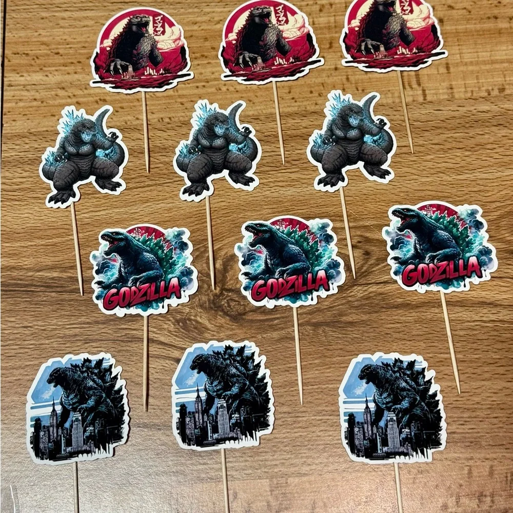 Godzilla Party Cupcake Toppers